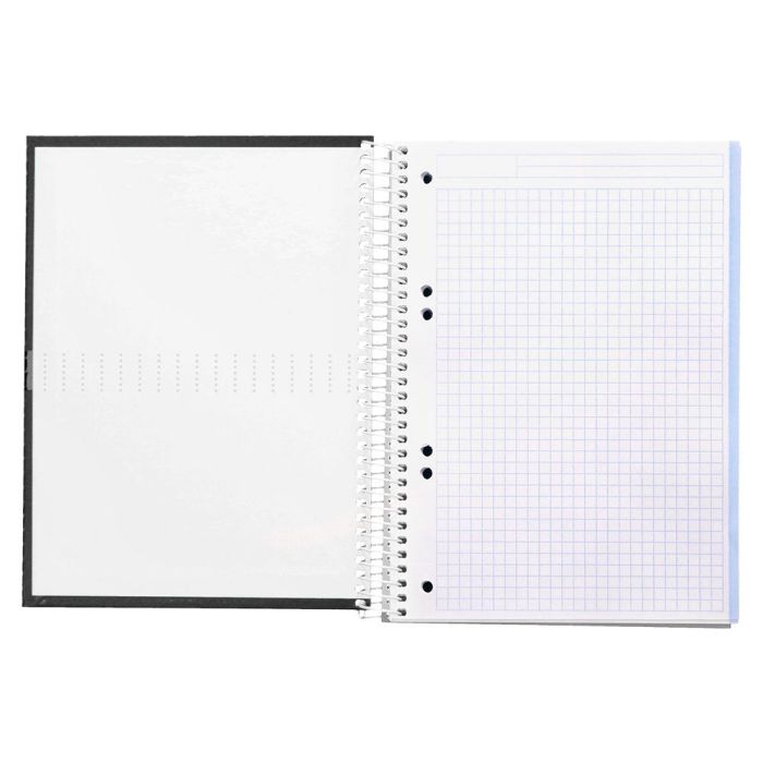 Cuaderno Espiral Liderpapel A5 Micro Crafty Tapa Forrada 120H 90 gr Cuadro 5 mm 5 Bandas6 Taladros Color Negro 8