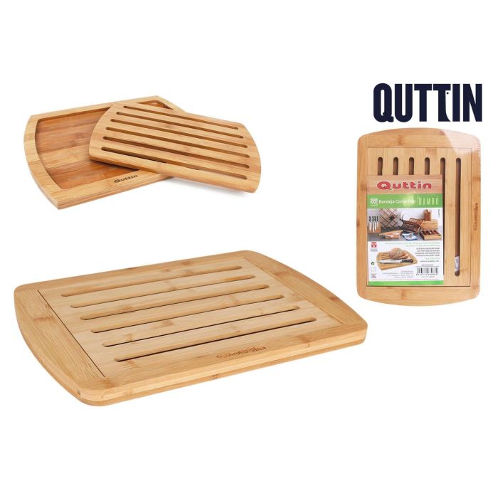 Quttin Bandeja Corta Pan Bambú 36 x 25 x 1.8 cm (6 Unidades) Quttin Bandeja Corta Pan Bambú 36 x 25 x 1.8 cm (6 Unidades)