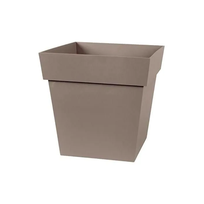 Eda Maceta Cuadrada Toscana 32x32xH32 cm 22 L Taupe 1