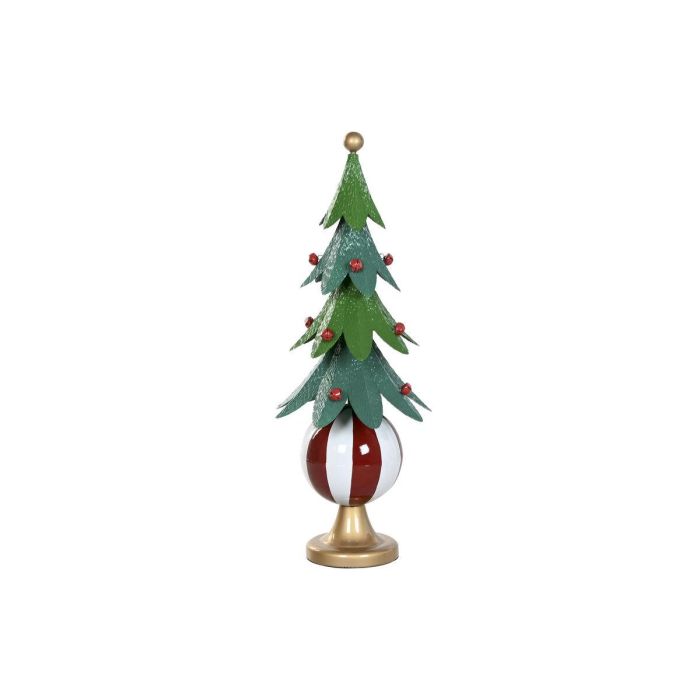 DKD Home Decor Árbol Decorativo de Metal 82.5 cm Alto x 32 cm Ancho, Colores Verde, Rojo, Dorado y Blanco 1