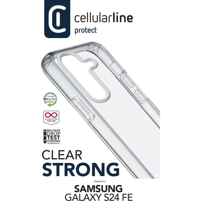 Cellularline Clear Strong Case para Samsung S24 FE - Funda Protectora Transparente Resistente