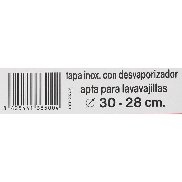 Tapa con desvaporizador de acero inoxidable 30 cm - Inde (12 Unidades) 2 Tapa con desvaporizador de acero inoxidable 30 cm - Inde (12 Unidades) 2