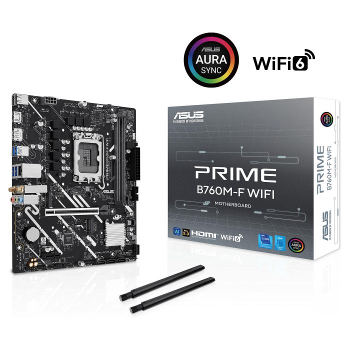 ASUS PRIME B760M-F WiFi Placa Base Intel B760 Micro ATX DDR5 con WiFi 6 3