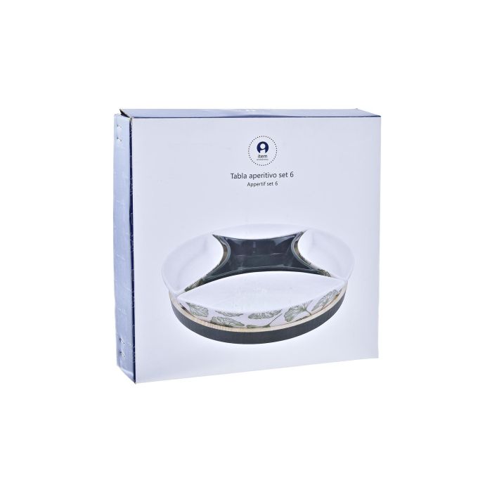 DKD Home Decor Tabla Aperitivo Tropical Gres MDF Verde Blanco Natural Hojas 22 x 22 x 1 cm Set 6 3 DKD Home Decor Tabla Aperitivo Tropical Gres MDF Verde Blanco Natural Hojas 22 x 22 x 1 cm Set 6 3