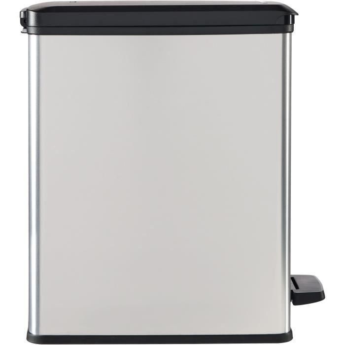 Papelera Slim - SLIM BIN - CURVER - 25L - Diseño compacto - 41 x 27 x 55 cm - Gris metalizado 3