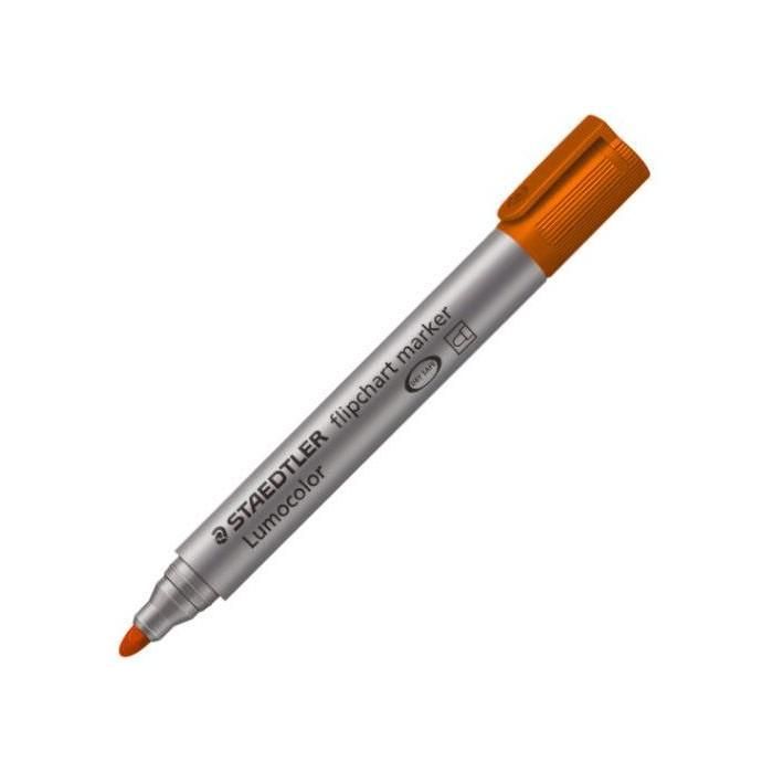 STAEDTLER Lumocolor Flipchartmarker, rotulador de pizarra, punta redonda 2mm, color naranja