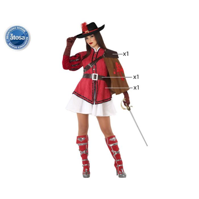 Disfraz Mosquetera Rojo Mujer Adulto XS-S 0 Disfraz Mosquetera Rojo Mujer Adulto XS-S 0