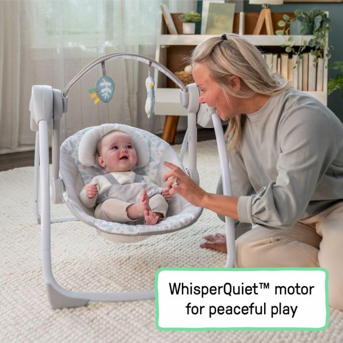 Ingenuity ING0074451173002 Columpio eléctrico plegable EndlessBloom para bebé con arco de juguete, ajustes de balanceo, temporizador y reclinación 8