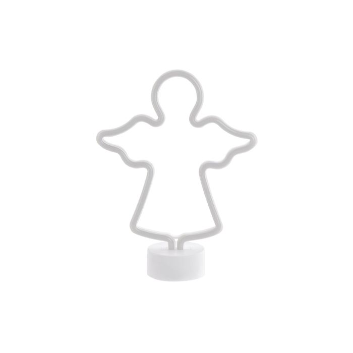 DKD Home Decor Decoración Navideña Luminosa Ángel Tradicional Blanco LED 8 x 29.5 x 23.5 cm a Pilas AA