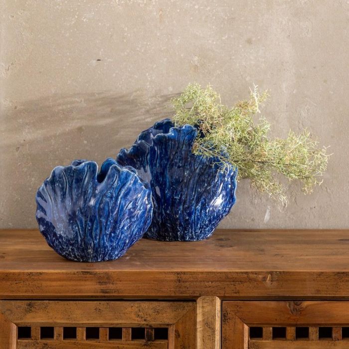 Jarrón Azul Cerámica Decoración 23 X 14 X 21,50 cm