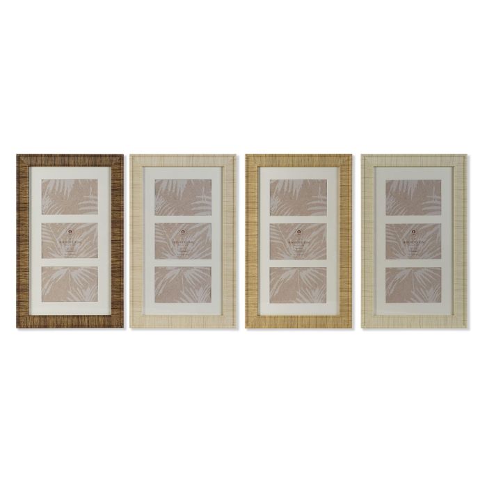 Marco Multifoto Scandi DKD Home Decor Natural Beige 2 x 44 x 26 cm (4 Unidades)