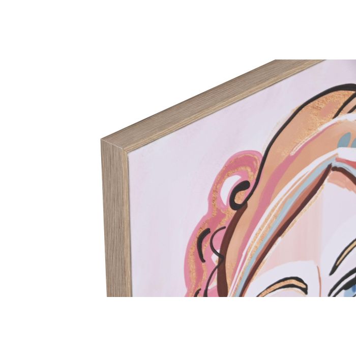 DKD Home Decor Cuadro Abstracto Lienzo Blanco Multicolor 50 x 50 x 2.5 cm (6 Unidades) 1