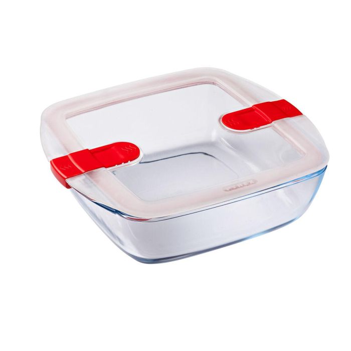 Fiambrera Hermética Pyrex Cook & Heat 25 x 22 x 7 cm 2,2 L Transparente Vidrio (4 Unidades) 1