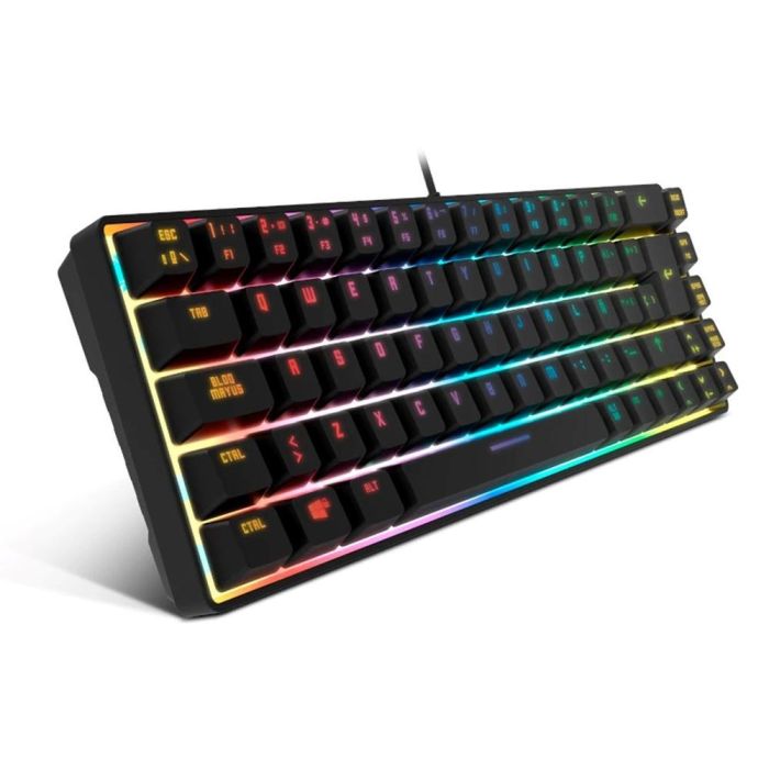 Krom NXKROMKALISTASP Teclado Gaming Kalista de Membrana, Diseño 62% Mini, RGB Rainbow, N-19 Anti-ghosting, 68 Teclas, Modo Juego, USB 1
