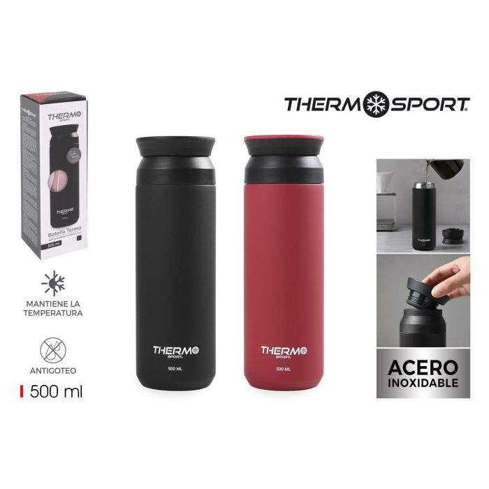 Botella térmica de acero inoxidable 500 ml Thermosport (6 Unidades) Botella térmica de acero inoxidable 500 ml Thermosport (6 Unidades)