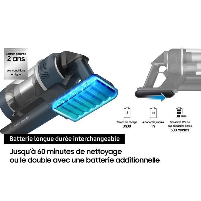 SAMSUNG Bespoke Jet Plus Pet VS20B95823W - Aspirador Escoba + Estación de Limpieza 2.0 - 580 W - 210 AW 5 SAMSUNG Bespoke Jet Plus Pet VS20B95823W - Aspirador Escoba + Estación de Limpieza 2.0 - 580 W - 210 AW 5