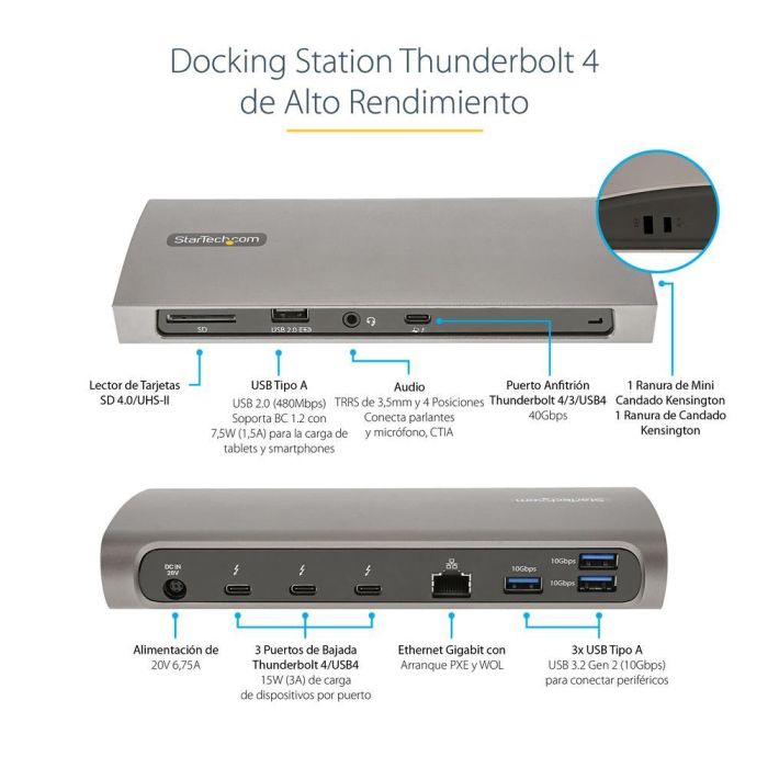 Hub USB Startech TB4CDOCKUE 7 Hub USB Startech TB4CDOCKUE 7