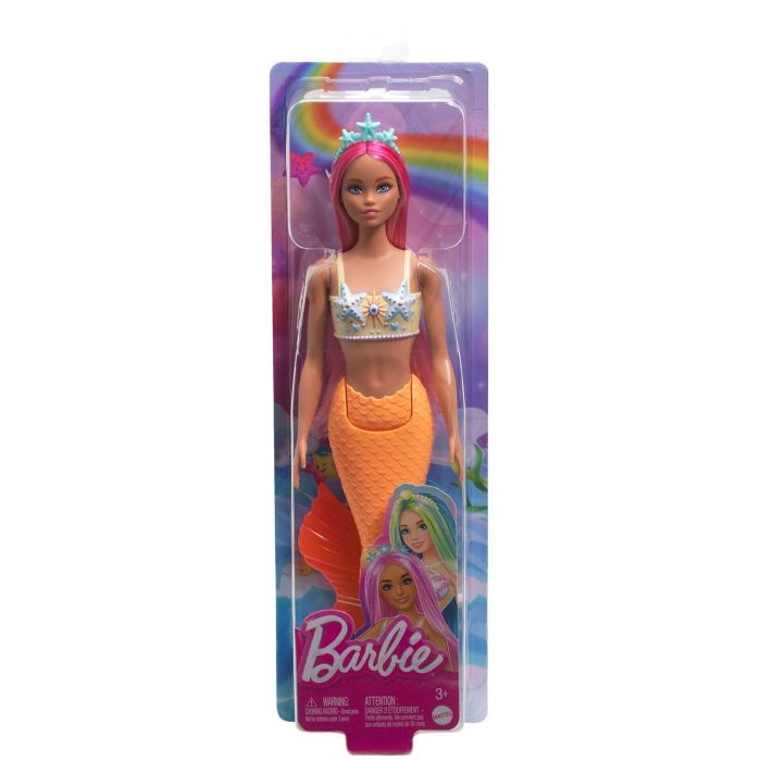 Barbie Muñeca Sirena Cabello Fantasía Rosa Hrr05