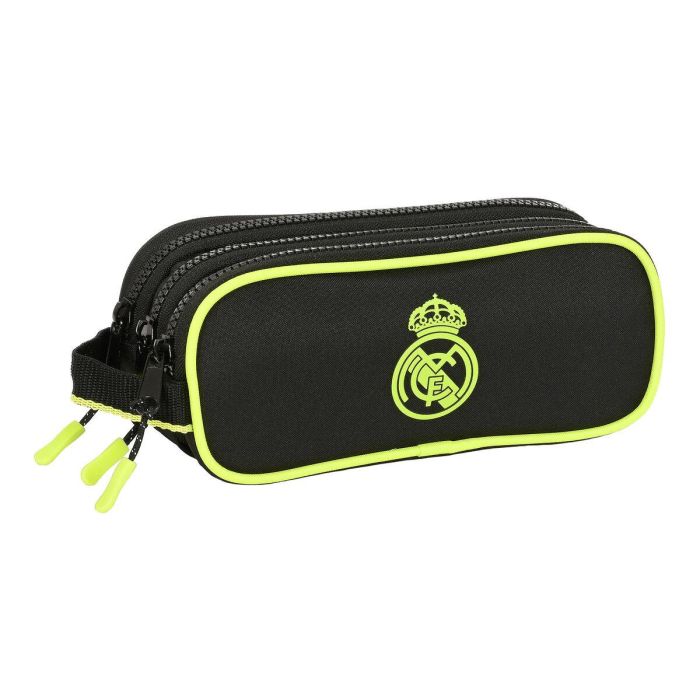 Portatodo Triple Real Madrid C.F. Negro (21 x 8.5 x 7 cm)