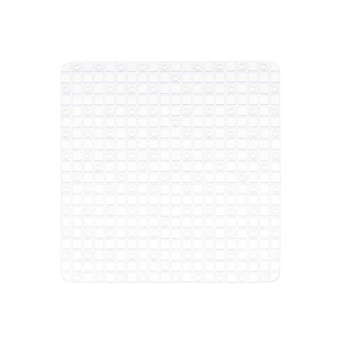 Berilo Alfombra de Baño Antideslizante Transparente Cuadros Pequeños PVC 50,3 x 50,3 x 0,7 cm (6 Unidades) 1