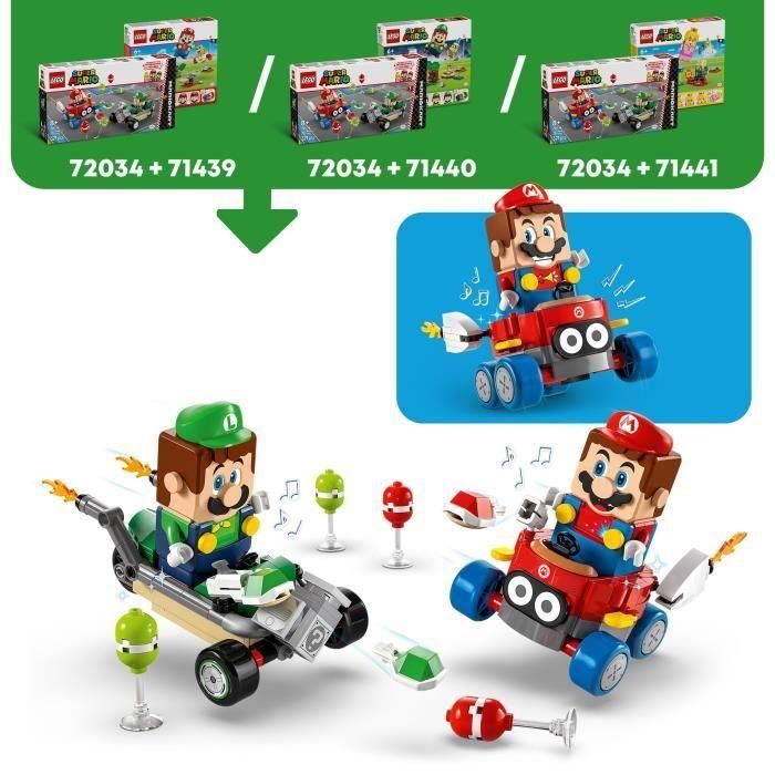 Juego de construccion mario kart bebé mario vs. bebé luigi lego super mario 2