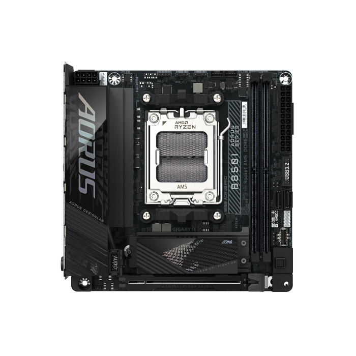 GIGABYTE B850I AORUS PRO Placa Base - Compatible con procesadores AMD Ryzen Serie 9000, VRM digital de 8+2+1 fases, hasta 8400MHz DDR5 (OC), 1xPCIe 5.0 + 1xPCIe 4.0 M.2, 2.5LAN, WiFi 7, USB 3.2 Gen 2 1