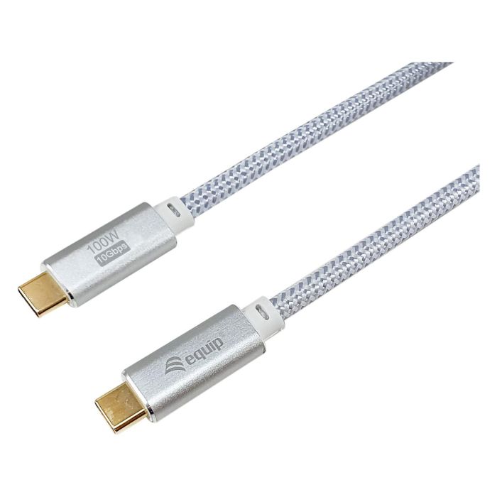 EQUIP 128360 Cable USB-C 3.2 Macho a Macho 3.00m PD 100W 4K/60Hz Blanco 1 EQUIP 128360 Cable USB-C 3.2 Macho a Macho 3.00m PD 100W 4K/60Hz Blanco 1