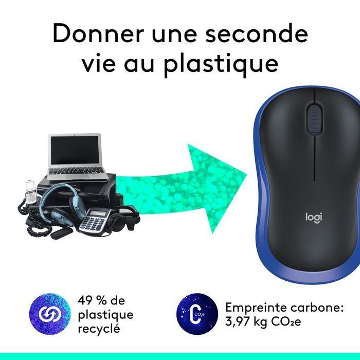 Logitech M185 Ratón Inalámbrico Plug-and-Play, Fiable, con Receptor USB, 12 Meses de Batería y 3 Años de Garantía, Azul 4