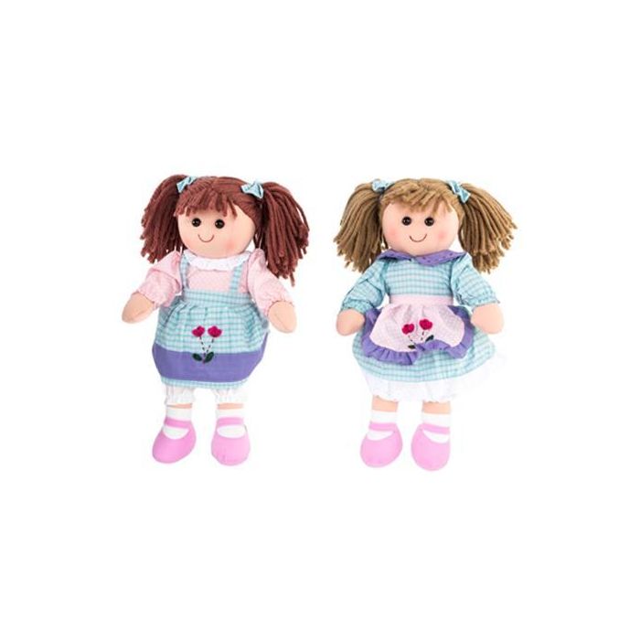 DKD Home Decor Muñeca Kids Azul Rosa 15 x 35 x 24 cm (4 Unidades) Colección Muñecas