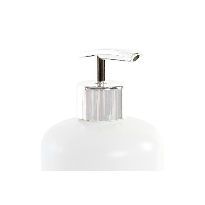 DKD Home Decor Dosificador Blanco Plateado Cristal y ABS 8 x 14 x 8 cm Capacidad 350ml (12 Unidades) 2