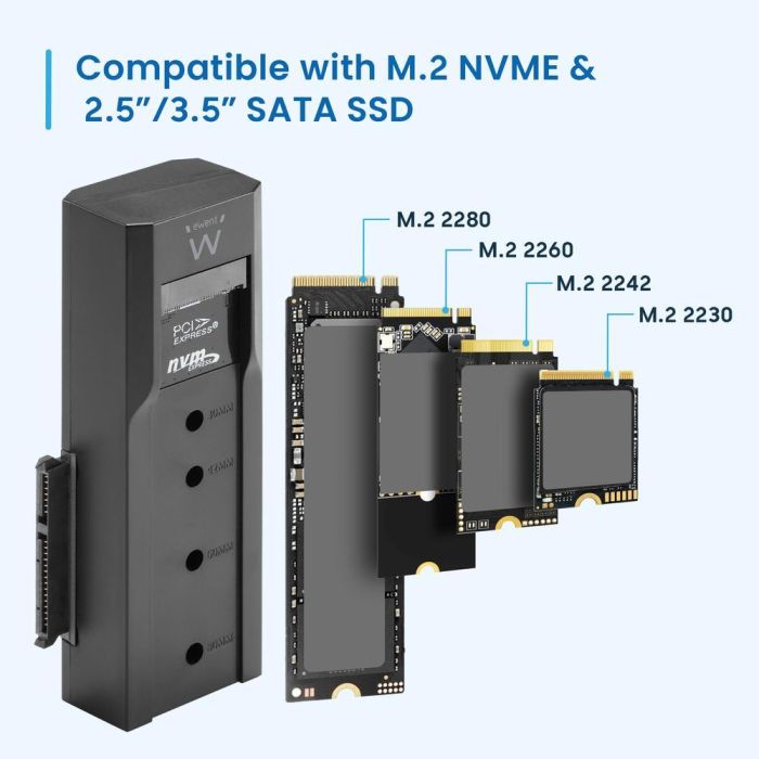 Ewent EW7065 Carcasa Externa USB 3.2 Gen 2 para Disco Duro/SSD 2.5/3.5" M.2 Negro - 10 Gbit/s con UASP 1 Ewent EW7065 Carcasa Externa USB 3.2 Gen 2 para Disco Duro/SSD 2.5/3.5" M.2 Negro - 10 Gbit/s con UASP 1