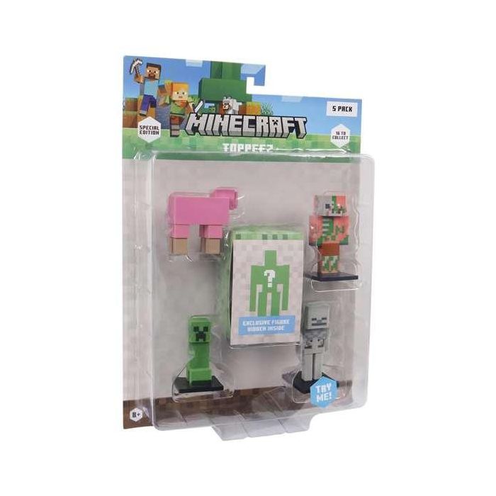 Bizak Minecraft Toppeez Edición Especial Pack 5 Figuras 5 cm Modelos Surtidos 24