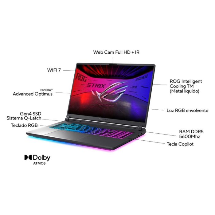 ASUS ROG Strix G18 G815LP-S9034 Portátil Gaming 18" WQXGA 240Hz Intel Core Ultra 9 275HX RTX 5070 8GB 32GB RAM 1TB SSD Sin SO 19 ASUS ROG Strix G18 G815LP-S9034 Portátil Gaming 18" WQXGA 240Hz Intel Core Ultra 9 275HX RTX 5070 8GB 32GB RAM 1TB SSD Sin SO 19