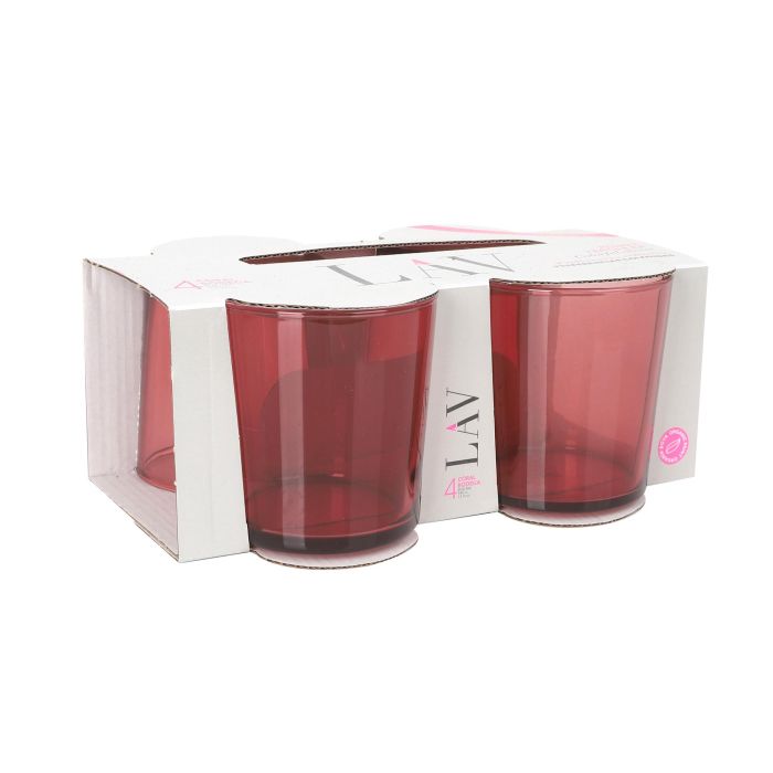 LAV Set de 4 Vasos Pinta, 340 ml, Color Rojo, 8.5 cm de Diámetro x 9 cm de Altura, Vidrio (6 Cajas) 5