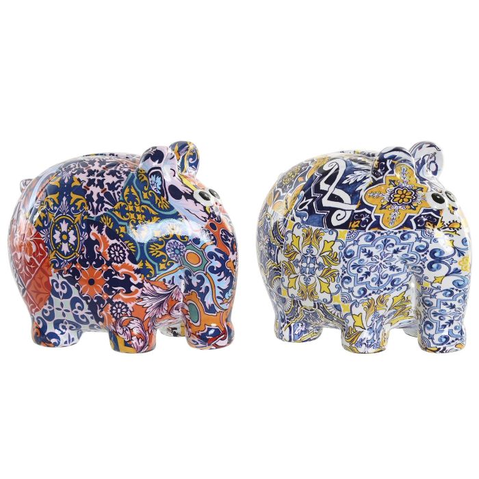 Hucha Mediterraneo DKD Home Decor Multicolor 11 x 11 x 14 cm (2 Unidades) 0 Hucha Mediterraneo DKD Home Decor Multicolor 11 x 11 x 14 cm (2 Unidades) 0