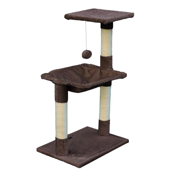 Gloria Sena Árbol Rascador para Gatos Marrón Claro con Múltiples Postes de Sisal, Hamaca Suave y Plataforma de Vigilancia 2 Gloria Sena Árbol Rascador para Gatos Marrón Claro con Múltiples Postes de Sisal, Hamaca Suave y Plataforma de Vigilancia 2