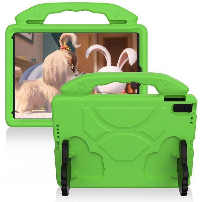 eSTUFF Funda HANDY para Apple iPad 10.2, Protección Infantil Antigolpes, Espuma EVA Flexible, Soporte y Asa - Verde