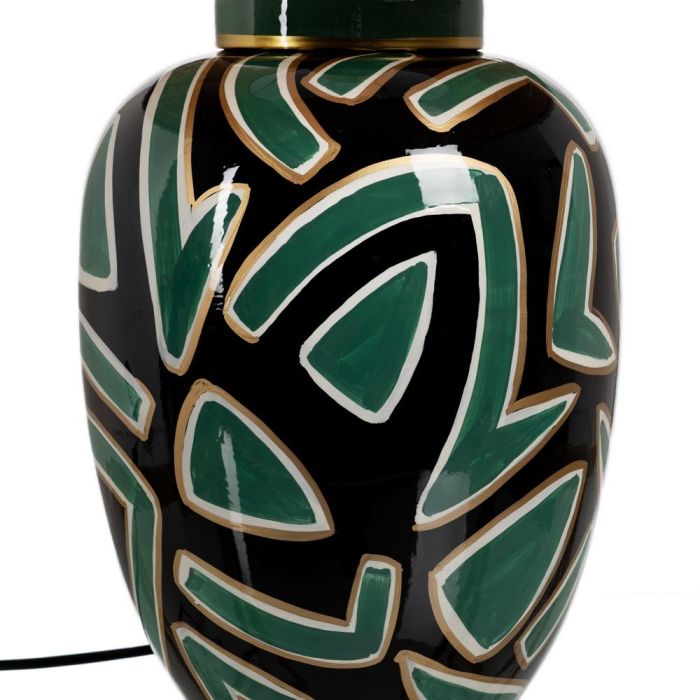 Lámpara Mesa Negro-Verde Porcelana 23 X 23 X 40 cm