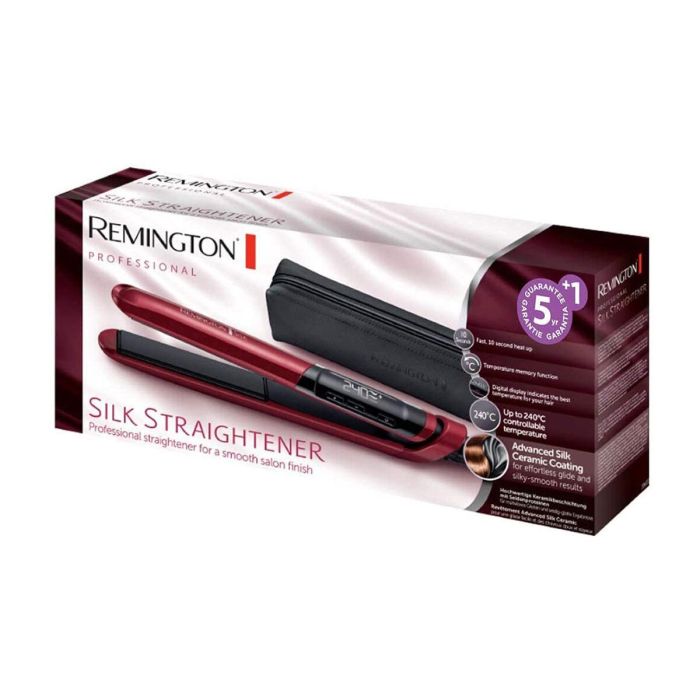 Remington S9600 Plancha de Pelo de Seda Cerámica Avanzada, Placas XL 110mm, Temp. 150-240°C, Calentamiento Rápido, Estuche 24