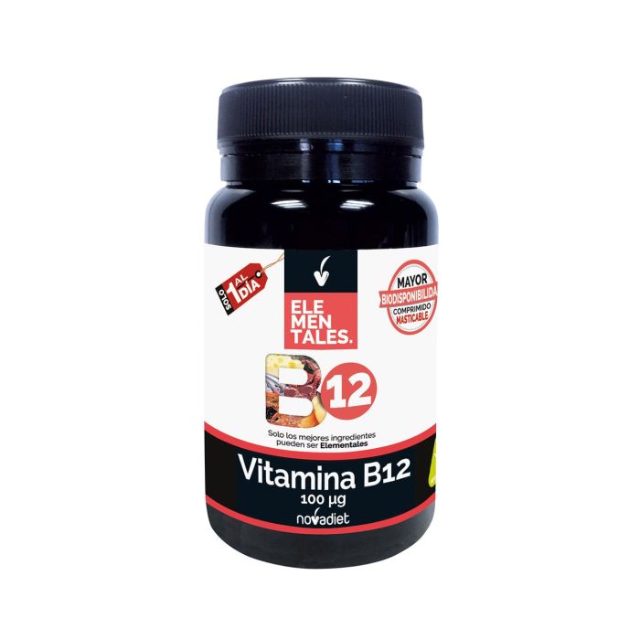 NOVADIET Vitamina B12 100µg 120 Comprimidos Masticables. Ayuda a Disminuir Cansancio y Fatiga, Glóbulos Rojos y Sistema Nervioso