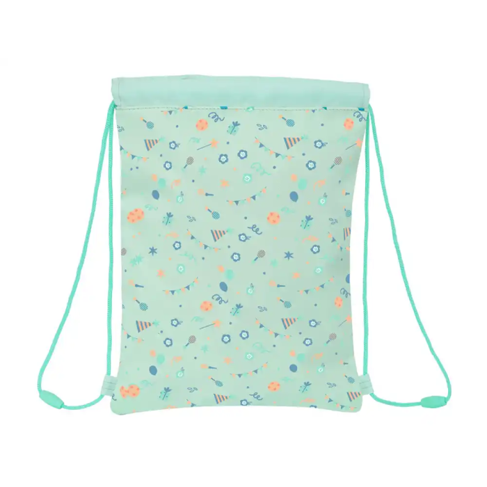Bolsa Mochila con Cuerdas Safta Fiesta Verde 26 x 34 x 1 cm 1
