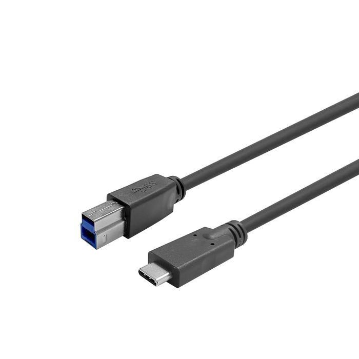 Vivolink Cable USB-C macho a USB-B macho 15m Negro, Alto Rendimiento para Conectar Portátiles a Dispositivos USB3.0/2.0 como Cámaras
