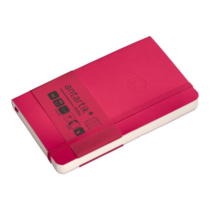 Cuaderno Con Gomilla Antartik Notes Tapa Blanda A6 Cuadricula Burdeos 100 Hojas 80 gr Fsc 5