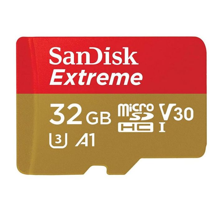 SanDisk SDSQXAF-032G-GN6MA Tarjeta de Memoria Extreme microSDHC 32GB UHS-I U3 V30 A2 190MB/s Lectura 130MB/s Escritura 4K UHD con Adaptador
