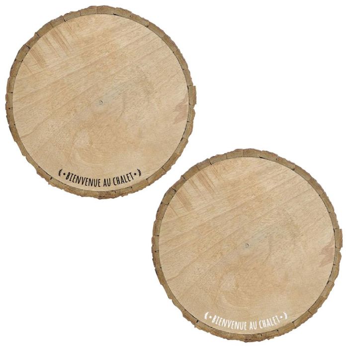 Home Deco Factory Individual de Madera Natural Rústico Diámetro 30 cm 2 Home Deco Factory Individual de Madera Natural Rústico Diámetro 30 cm 2