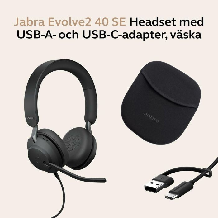 Jabra Evolve2 40 SE Auriculares Alámbrico USB C/A UC Stereo Negro Llamadas/Música Jabra Evolve2 40 SE Auriculares Alámbrico USB C/A UC Stereo Negro Llamadas/Música