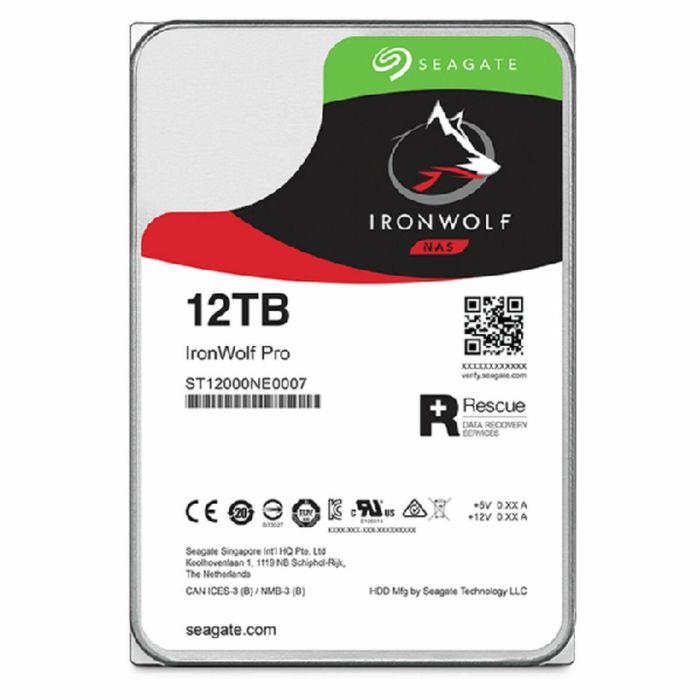 Seagate ST12000NT001 IronWolf Pro Disco Duro NAS 12TB 7200RPM 256MB Cache 3.5" Serial ATA III 1 Seagate ST12000NT001 IronWolf Pro Disco Duro NAS 12TB 7200RPM 256MB Cache 3.5" Serial ATA III 1