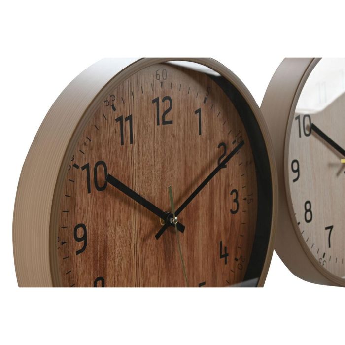 Reloj Pared Cottage DKD Home Decor Natural Marron 4 x 30 x 30 cm (2 Unidades) 3 Reloj Pared Cottage DKD Home Decor Natural Marron 4 x 30 x 30 cm (2 Unidades) 3