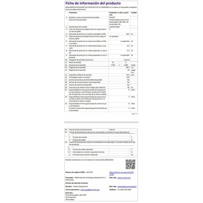 Philips 24E2N1100LB Monitor de PC 24" FHD VA, 1ms, 100Hz, Sincronización Adaptativa 4 Philips 24E2N1100LB Monitor de PC 24" FHD VA, 1ms, 100Hz, Sincronización Adaptativa 4