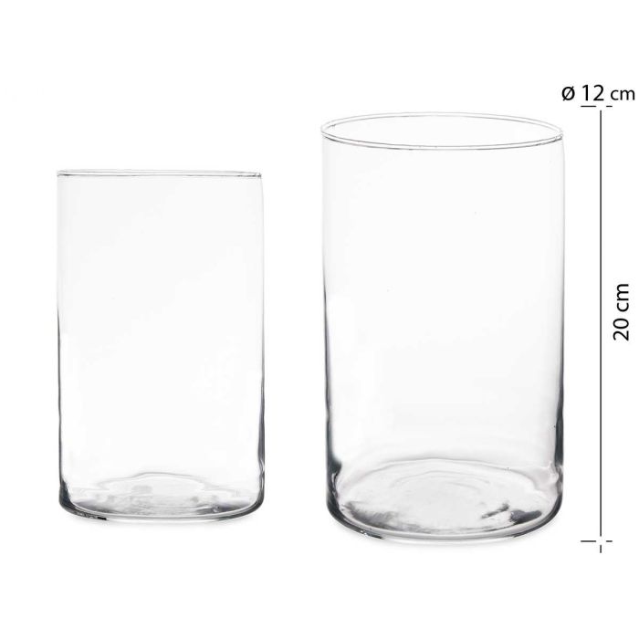 Jarrón de Cristal Cilíndrico Giftdecor - 12 cm diámetro x 20 cm alto (6 Unidades) Jarrón de Cristal Cilíndrico Giftdecor - 12 cm diámetro x 20 cm alto (6 Unidades)